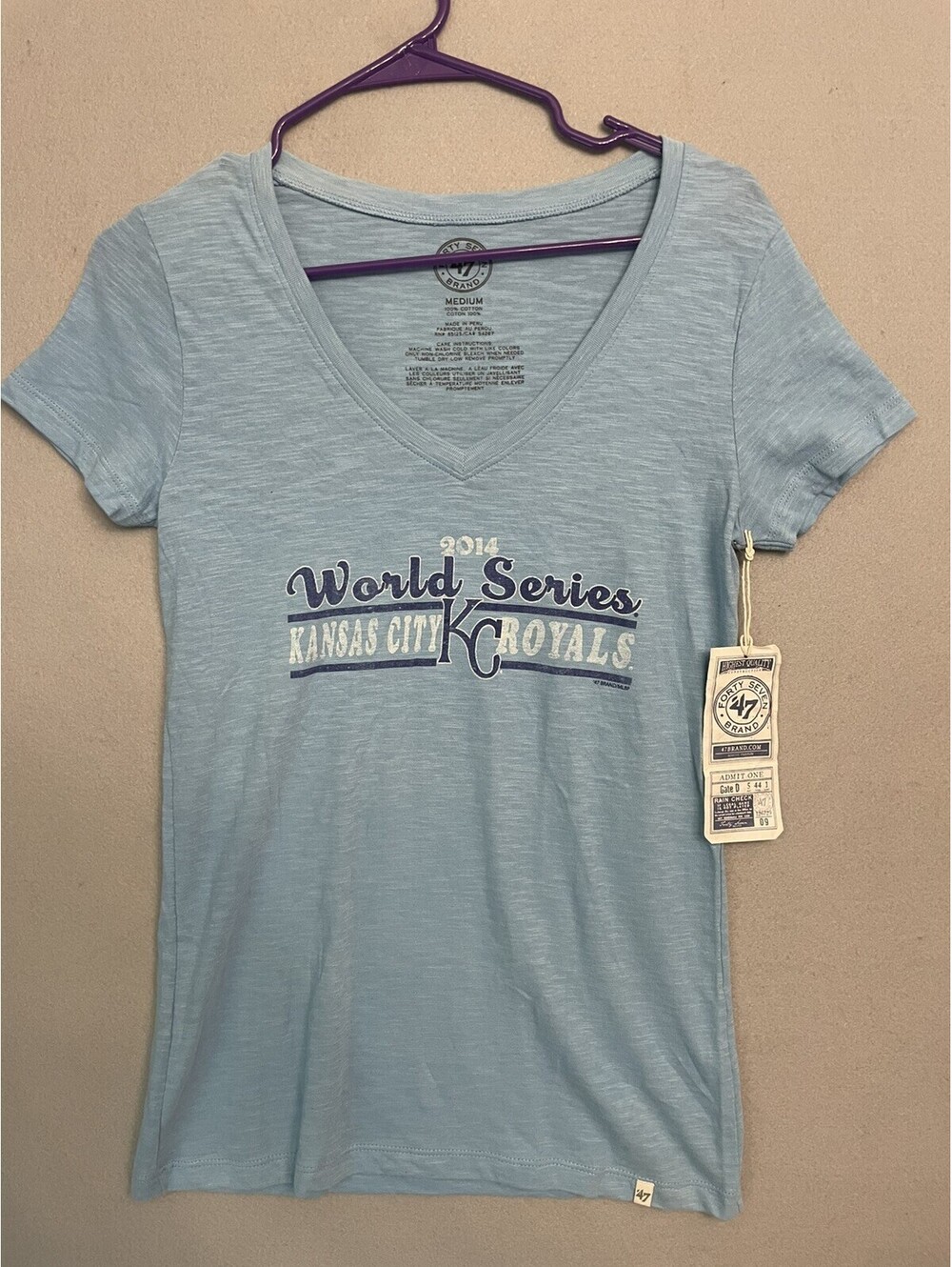 Kansas City Royals 2014 World Series 47 Brand Women's 100% Cotton Shirt - Size M